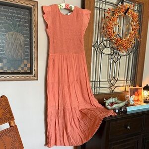 Chic Coral Maxi Dress